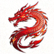 传奇电竞俱乐部Logo - 红色龙形标志