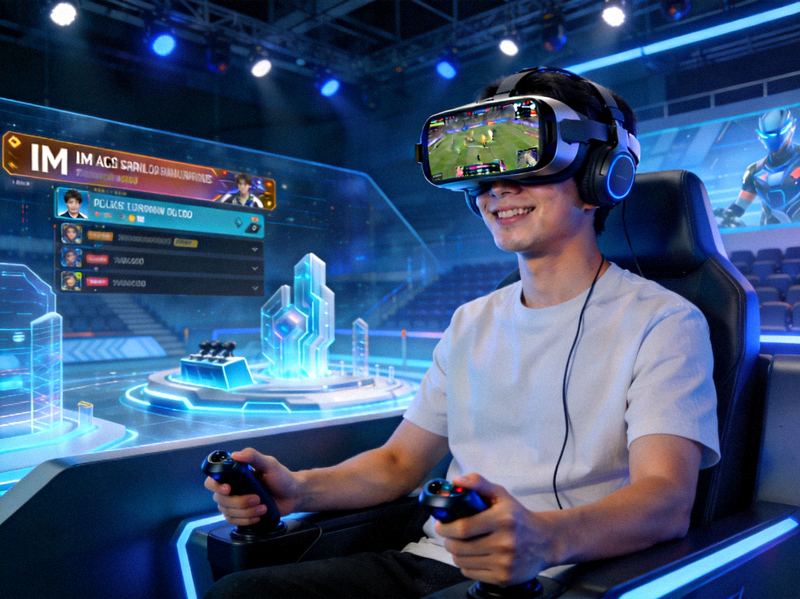 IM电竞VR观赛模式用户佩戴头显体验场景